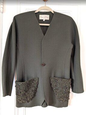 Oscar de la Renta Blazer in Olive Green (M)